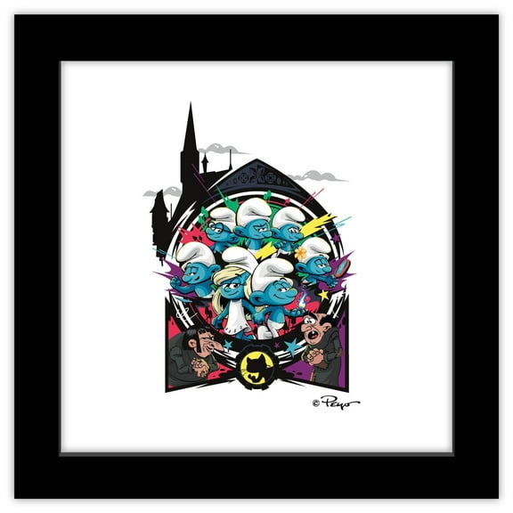 Gallery Pops® The Smurfs Movie (2025) - Gargamel Castle Graphic Wall Art, Black Framed Version