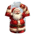 thumbnail image 3 of Mens Christmas Hawaiian Shirt Casual Button Down Shirts Funny Santa Claus Printed Blouse Short Sleeve Pullover Christmas Tree Sweatshirt Xmas Party Holiday Shirt Festive Santa Tops, S-5XL, 3 of 5