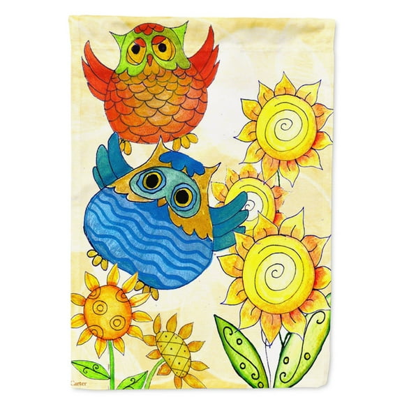 Carolines Treasures PJC1033CHF Celebrate Owl Flag Canvas House Size  Large multicolor