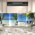 thumbnail image 2 of 4 ft. Short Double Sided Beach Canvas Folding Screen, 2 of 7