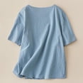 thumbnail image 6 of Ailaofu Women's Cotton Linen Short Sleeve T-Shirt Fashionable Embroidered Loose Retro Round Neck Top Versatile Casual Shirt, 6 of 6