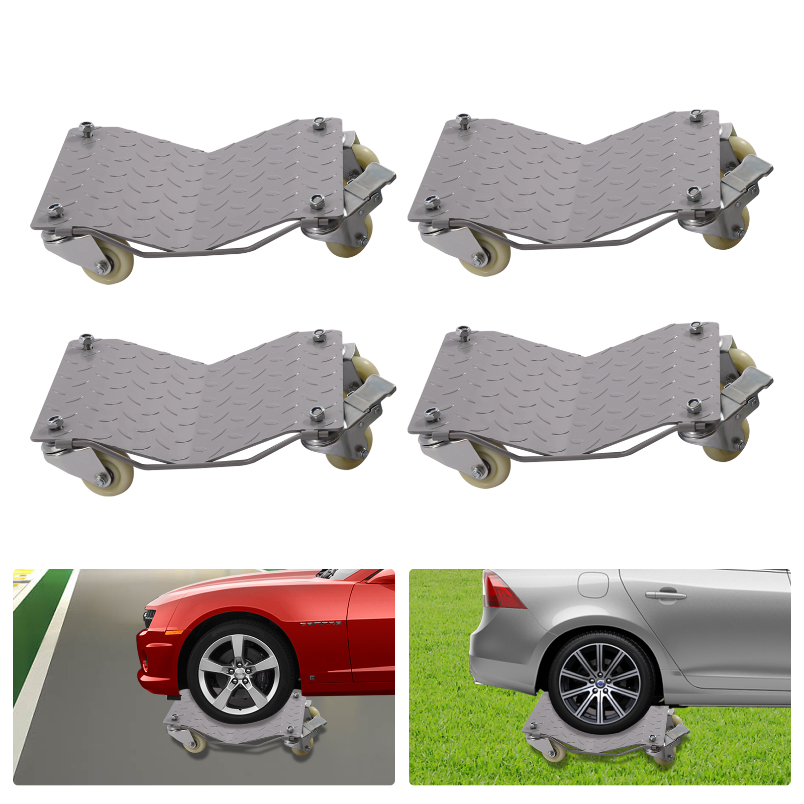 Miumaeov Tire Dollys Set of 4 Dolly Heavy Duty Vehicle Car Wheel Dolly