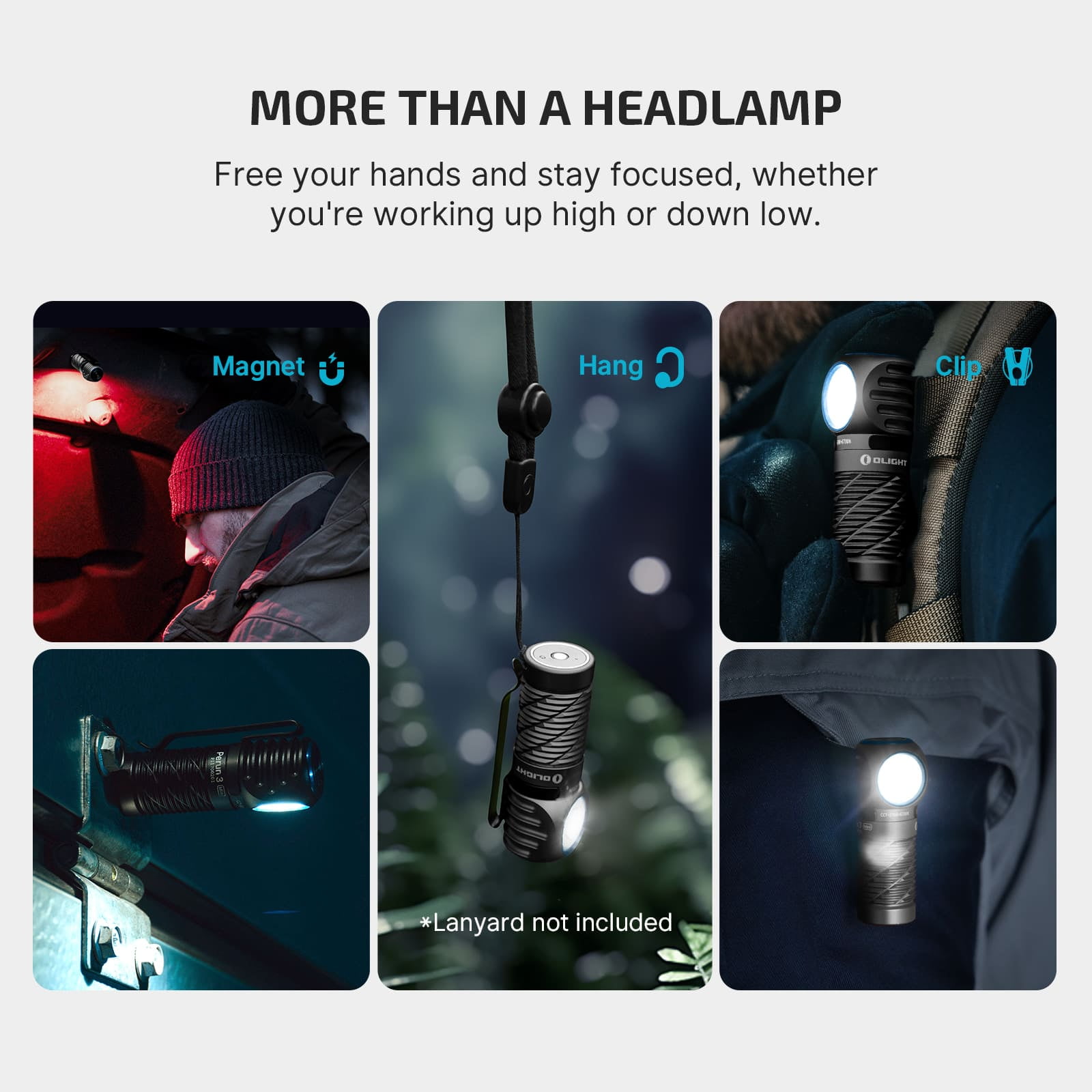OLIGHT Perun 3 Mini Headlamp & Flashlight with Red and White Light（Black）