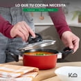 thumbnail image 3 of Cacerolas Antiadherentes con Tapa de Acero de Carbono Kingshouse, Ollas para Cocinar Hervir Guisar rojo 10, 3 of 6