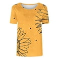 thumbnail image 4 of Womens Short Sleeve T Shirts Summer Tops Loose Casual Tee Shirt Yellow XXL, 4 of 4