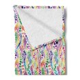 thumbnail image 2 of Geometric Soft Flannel Fleece Throw Blanket, Mixed Mosaic Vivid Nature Inspired Kids Girls Hippie Contrast Design, Cozy Plush for Indoor and Outdoor Use, 60" x 80", Multicolor, by Ambesonne, 2 of 5