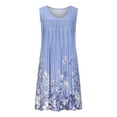 thumbnail image 4 of Rutainlusire Sleeveless Dress for Summer for Women Clearance Women's Summer Casual Round Neck Sleeveless Folding with Pocket Printed Dresses, 4 of 8