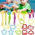 thumbnail image 3 of Yous Auto Dough Tools Kit,20 pcs Plastic ABS Durable Non-toxic Clay Dough Tools,DIY Mud Mould Kit Plasticine Modelling Toy,Play Dough Clay Molds Set,Plasticine Clay Extruders Creation Set for Kids, 3 of 10