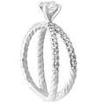 thumbnail image 2 of Pompeii 1 ct Diamond Split Shank Braided Engagement Ring 14k White Gold, 2 of 3