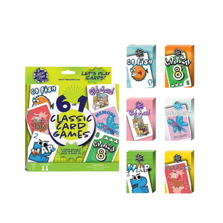 Great Time Games Kids Classic Card Game Set: 6 Decks Total