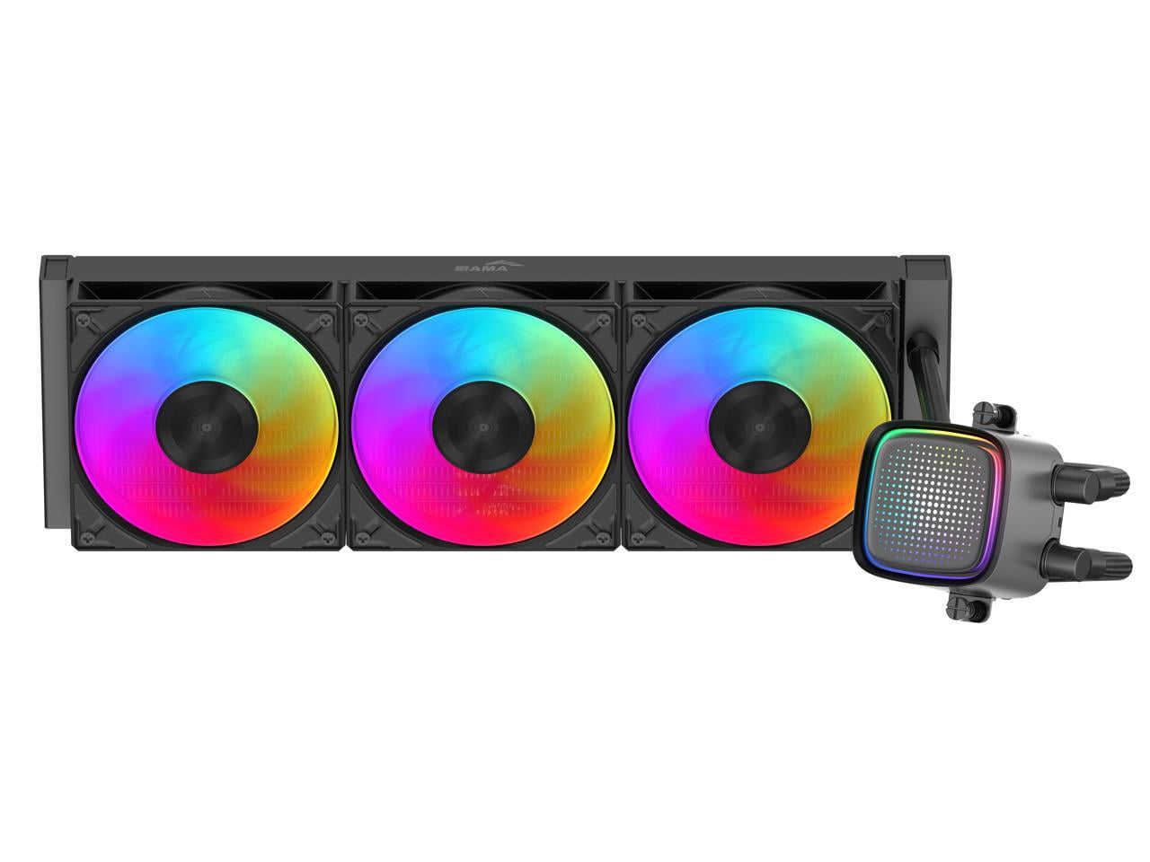 SAMA L50 360mm Liquid CPU Cooler AIO Cooler with ARGB Infinity Mirror Effect 3x120mm ARGB Light Sync with Motherboard PWM 28mm Fans Low-Noise for AMD:AM4 AM5/Intel LGA 1700/1150/1151/1200/1851
