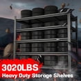 thumbnail image 4 of 40"W Heavy Duty Metal Storage Shelves, 72"H 5 Tier 3000LBS Steel Shelving Unit Black, Adjustable Shelves for Kids Playroom, Bedroom & Garage Storage, 5 Tier-14"D x 40"W x 72"H, 4 of 8