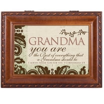 Cottage Garden Grandma Woodgrain Music Box/Jewelry Box Plays How Great Thou Art