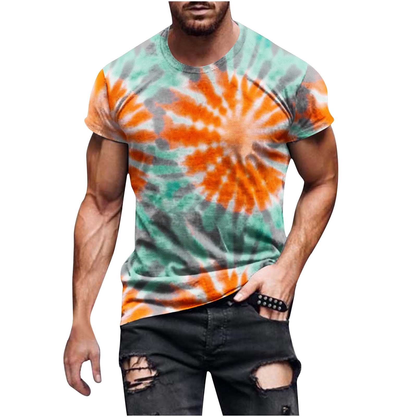 【BRIEFING】MENS TIE DYE SHIRT RELAXED FIT COSFO Casual Men's T-Shirts Short Sleeve Summer Tie Dye Graphic