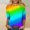 Multicolor, variant on OKBOP Casual Tops for Women 3/4 Sleeve Crew Neck Rainbow T-Shirts Shirts for Women