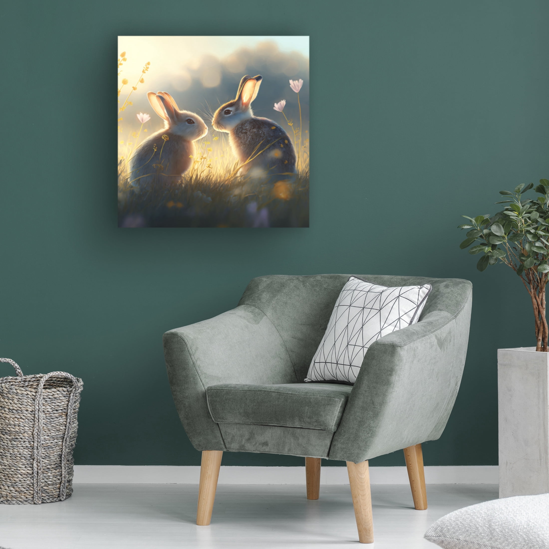 Canvas Wall Art - Ray Heere 'Woodland Animals 30' Wall Art for Living Room, Bedroom, or Office Décor by Trademark Fine Art - 35 x 35 Inches