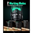 thumbnail image 6 of ZJQYDS 20V Cordless Drill Set with 2 Packs 2.0Ah Battery, Max 350 In-lb Torque, 1350 RPM, 3/8" Keyless Chuck, 18+2 Clutch Setting, 18pcs Accessories, Power Drill for Drilling Wood Bricks Walls Metal, 6 of 18