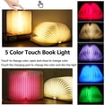 thumbnail image 2 of Lámpara LED plegable de madera para libros, luz nocturna de 5 colores, ideal para dormitorio, hogar y oficina, recargable por USB, plegable 360°, arce blanco (10 x 8 x 2,5 cm), 2 of 5