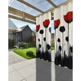 thumbnail image 3 of nqOlkjepod Outdoor Curtains for Patio Waterproof, Red Black Floral Outdoor Privacy Panels Grommet, Vintage Rustic Oil Painting Flowers Blackout Outside Curtains for Porch/Cabana 54"x108", 2 Panels, 3 of 8