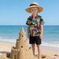 thumbnail image 6 of Dailycode Small Short Sleeve Button Down Shirts Colorful Tiger Eyes Casual Shirt 3-10 Years, 6 of 9