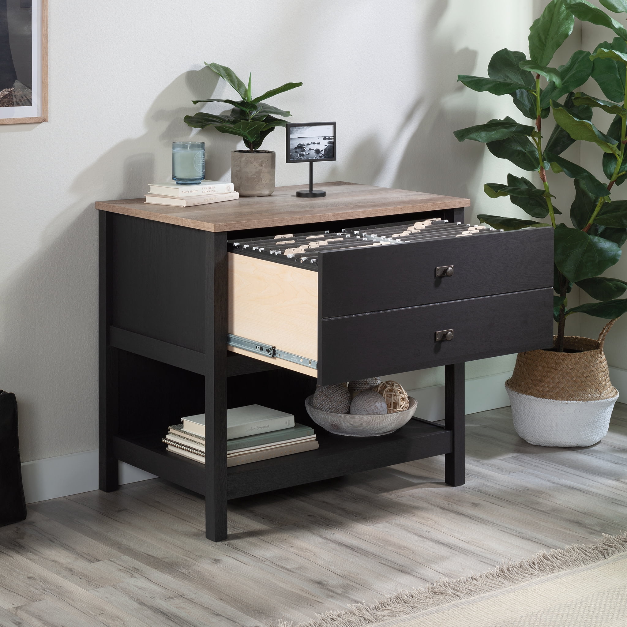 Sauder Cottage Road Lateral File, Raven Oak Finish