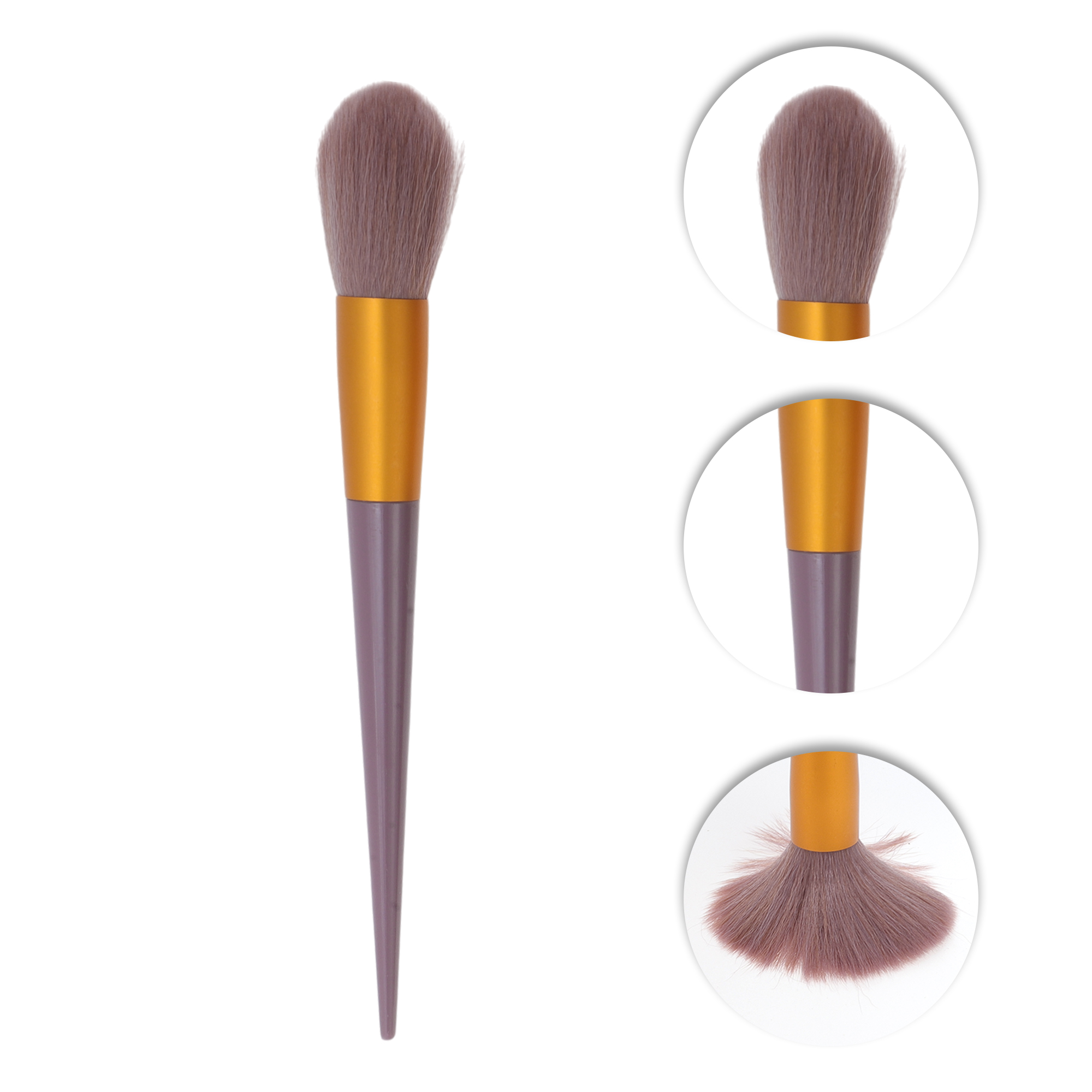 Unique Bargains Makeup Lightweight Brush Set with 9 Essential Brushes in Purple Color