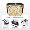 thumbnail image 5 of Fuzoiu Honey Honeycomb Print Unisex Square Double Layer Waist Bag,Crossbody Fanny Pack Travel Workout Accessory, 5 of 9