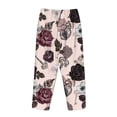thumbnail image 5 of Balery Retro Red Black Roses print Women's Pajama Pants,Ultra Lightweight Pjs,Lounge Pant-Medium, 5 of 9