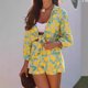 thumbnail image 2 of Nuevo traje de pantalones cortos sueltos con cordones y estampado de limones, estilo informal de vacaciones 2024, estilo popular europeo y americano, 2 of 5