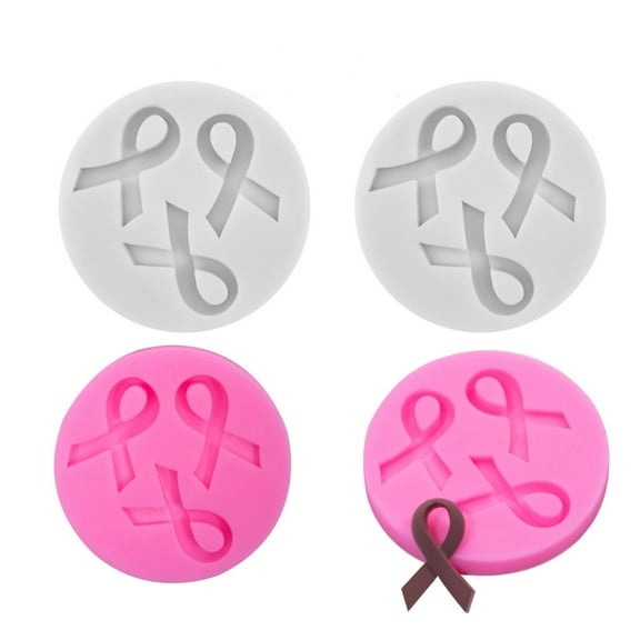 Naisfei 4 PACK Ribbon Silicone Candy Mold,   DIY Mold Silicone Ribbon, Mini Ribbon Shape Baking Tool Awareness Candy Fondant for Truffle Pudding Pastry Fruit Ice Cream