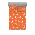 thumbnail image 2 of Ambesonne Vintage Fitted Sheet & Pillow Sham Set, Birds with Heart Shapes, Twinxl, Orange Yellow White, 2 of 3
