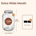 thumbnail image 2 of 1 Gallon Wide Mouth Mason Jars 2  128 Oz Glass With Lids Flour Sugar Storage Containers Large For Pickles Fermented Food Sourdough Starter, 2 of 8