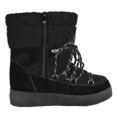 thumbnail image 3 of Top Moda Women Shoes Rain Snow Winter boots Warm Sherpa Faux Fur Insoles Suede Ankle Bootie Side Zipper Lace Up Margot-36 Black 8.5, 3 of 5