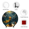 thumbnail image 4 of Sikiie Whimsical Starry Night Scene Bone China Decorative Plate Personality Ceramic Dinner Plate Crafts Decorative Ceramic Decorative Plate -8in, 4 of 6