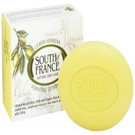 Lemon Natural Soap - South Of France Natural Body Care Lemon Verbena Oval Soap 6 OZ (Pack of 6)