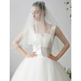 thumbnail image 3 of EllieWely 2 Tier Fingertip Length 90 cm(35 inch) Lace Wedding Bridal Veil With Metal Comb X32, 3 of 5