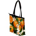 thumbnail image 3 of Tangerine Canvas Leather Mix Hand-Held Bag Twill Sponge Jeanette 30x10.5x39cm/11.8x4.1x15.4in, 3 of 5