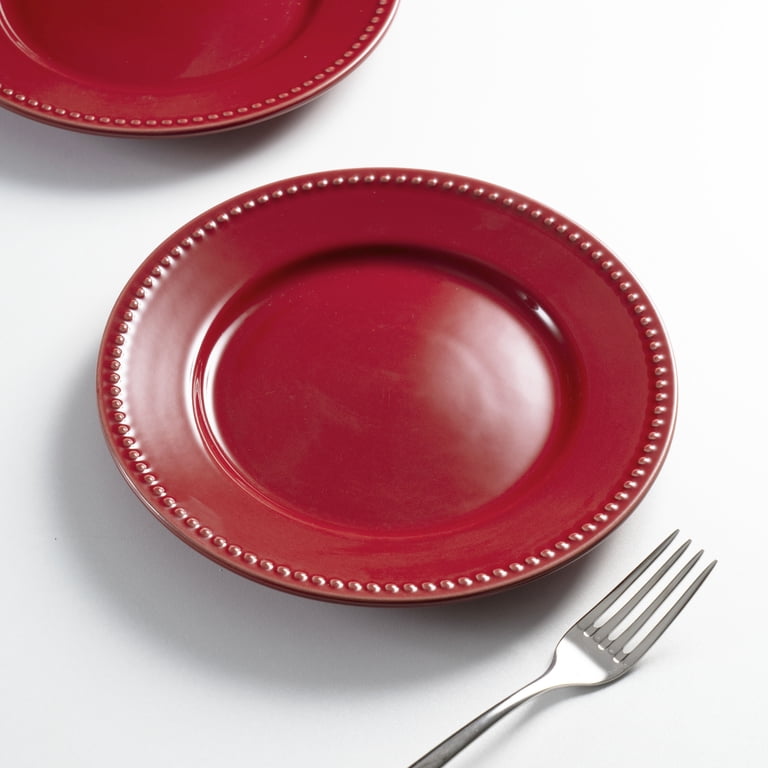 Mainstays Brynn 8 in Red Stoneware Salad Plate - Walmart.com
