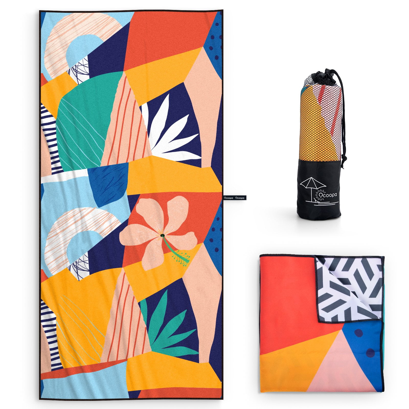 OCOOPA 71"x 32" Microfiber Beach Towel, Extra Large Fast Dry Oversized