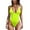 Neon Green, variant on Women's Sexy Plunging V Neck Bathing Suit Open Back One Piece Swimsuits