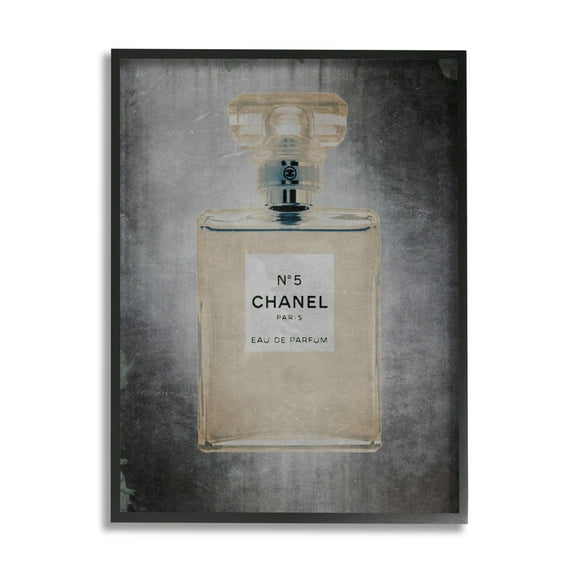 Stupell Industries Dark Fashion Brand Perfume Bottle Beauty & Fashion Painting Black Framed Art Print Wall Art