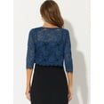 thumbnail image 4 of Dde San Patricio Cárdigan Elegante De Bolero De ManLarTop De Encaje Floral Transparente PaMujer Azul profundo M, 4 of 5