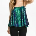 thumbnail image 1 of AherBiu Sequin Tank Tops for Women Sparkly Ruffle Flowy Tops Spaghetti Strap Party Shirts Club Wear, 1 of 2