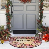 Heeneeso Outdoor Rug Checkered Door Mat, Machine Washable Doormat Indoor Absorbent