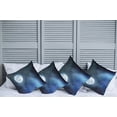 thumbnail image 6 of Ambesonne Moon Throw Pillow Cover 4 Pack, Starry Night Sky Full Moon, 24", Black Blue White, 6 of 6