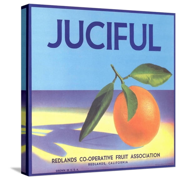 Art.com Juciful Orange Crate Label Stretched Canvas Print Wall Art, 16" x 16"