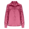 thumbnail image 5 of Admvng Women's Satin Work Shirt Long Sleeve Button Down Blouse for Office Formal Wear, 5 of 6