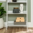 thumbnail image 2 of Walker Edison 55" Modern Wood Ladder Bookshelf - White, 2 of 12