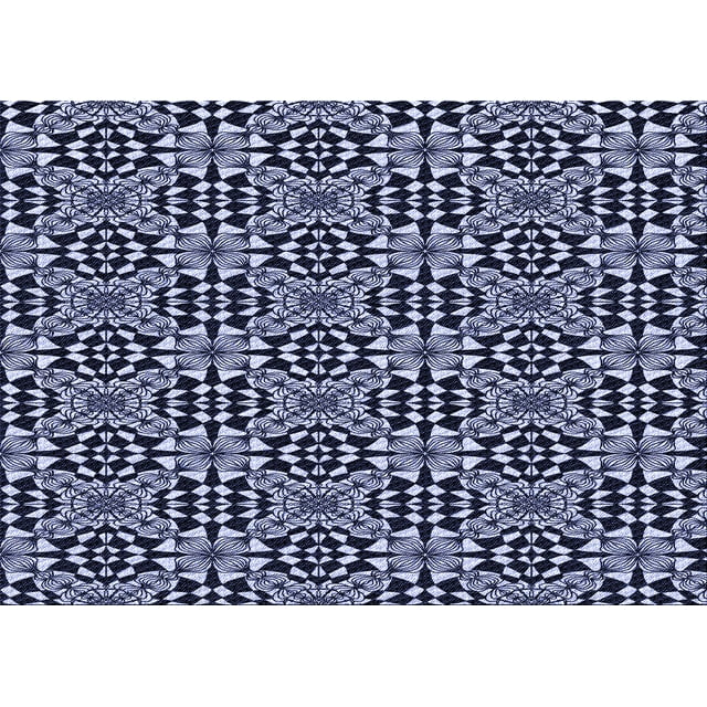 Ahgly Company Tapis Rectangulaire Lavable en Machine Intérieur Transitionnel Bleu Nuit, 5 Pieds x 7 Pieds