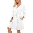 thumbnail image 3 of MINTREUS Women Kimono Robes Short Robe Soft Knit Sleepwear Homewear Knit Spa Bathrobe, 3 of 6